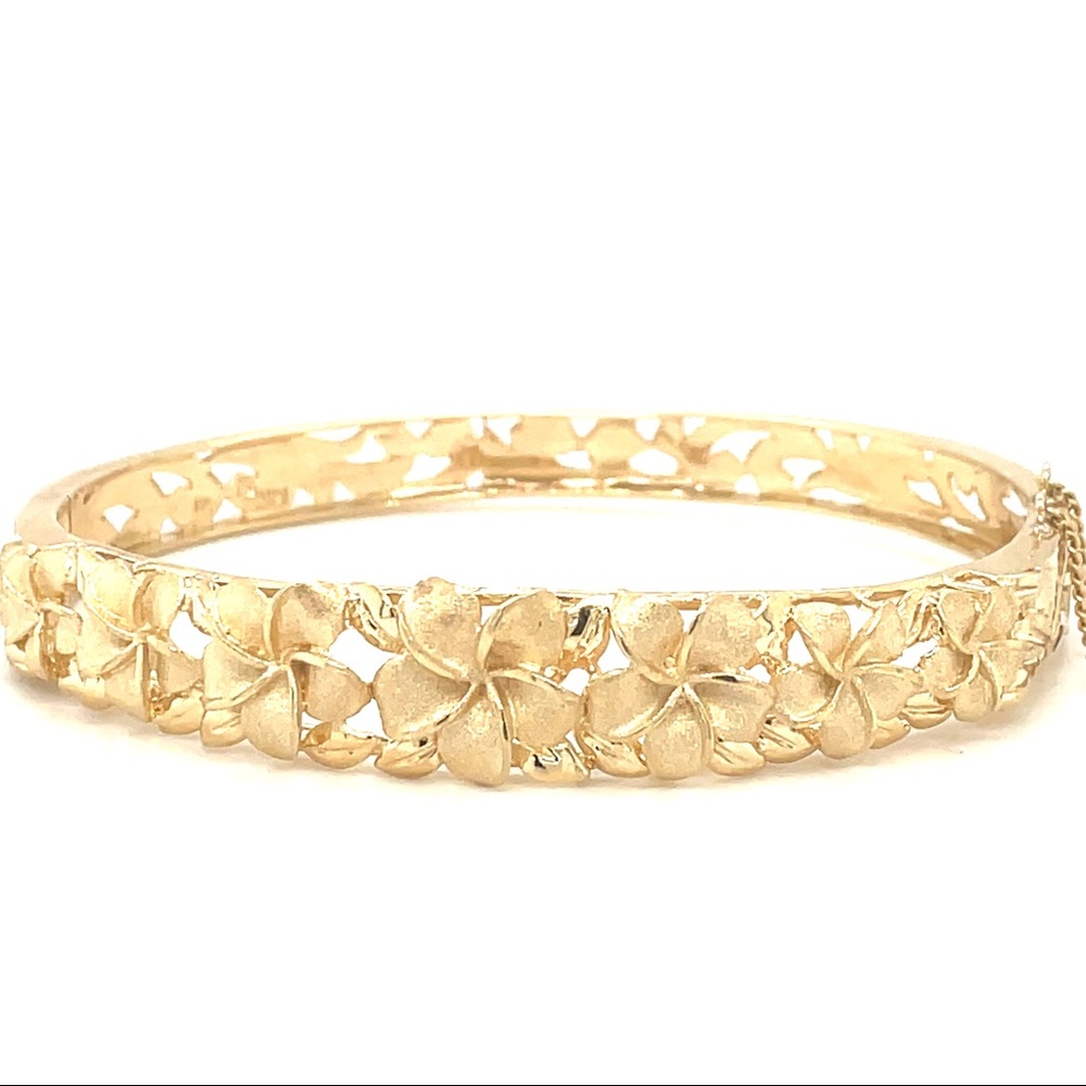 Hawaiian Flower Bangle Bracelet